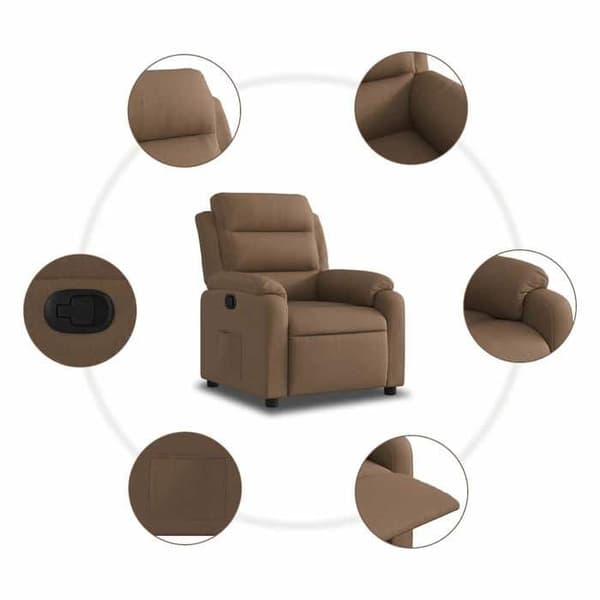 Maison Exclusive - Brun Tyg Reclinerfåtölj