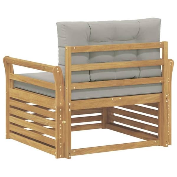 Udendørs sofa - EKSKLUSIV HUS - Modulsofa - Massiv akacie - Modstandsdygtig lak - Hvid 110 kg Vit