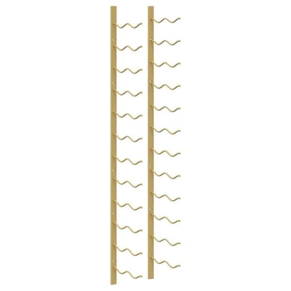 Väggmonterad vinkyl - EXKLUSIV HEM - 24 flaskor - Guld - Järn - Modern design gyllene