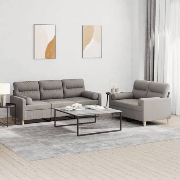 Maison Exclusive - Sæt af 2 sofaer med taupe stofpuder