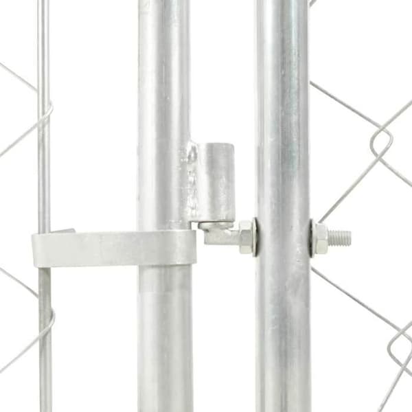 Maison Exclusive - Ulkoilma koirankoppi katolla 200x100x125 cm silver-