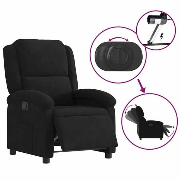 Maison Exclusive - Elektrisk vippe stol i sort velour