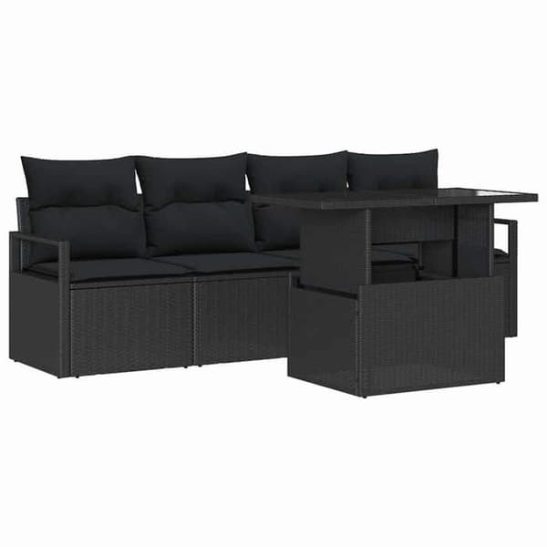 Maison Exclusive - Sæt af 5 pc have-sofa i sort poly rattan