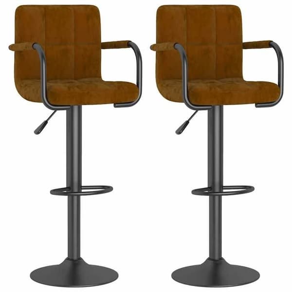 Maison Exclusive - Barstolar set om 2 brun sammet