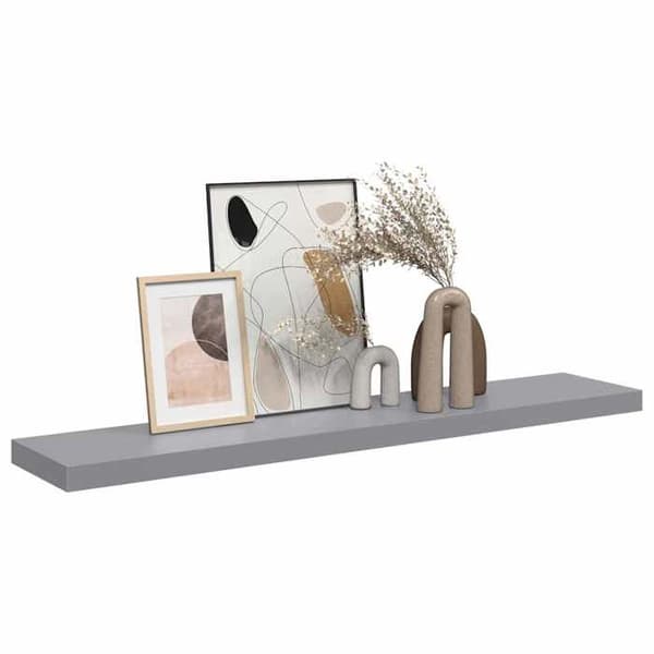 Maison Exclusive - Kelluva seinähylly harmaa 120x23,5x3,8 cm MDF Grå