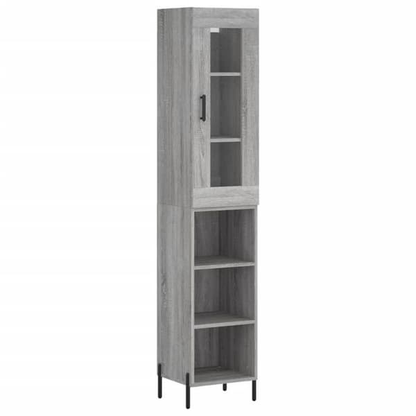 Maison Exclusive - Buffé hög Sonoma grå 34,5x34x180 cm Ingenjörsträ