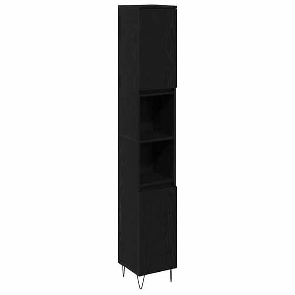Maison Exclusive - Badeværelsesskab Sort eg 30 x 30 x 190 cm svart ek