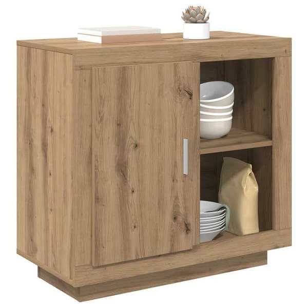 Maison Exclusive - Buffet i håndlavet egetræ 80 x 40 x 75 cm Ingeniørtræ