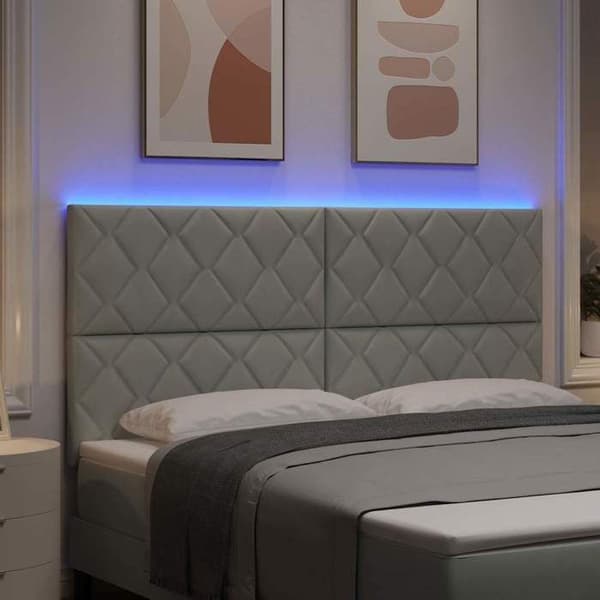 Maison Exclusive - LED-huvudgavel Ljusgrå 180 cm Sammet
