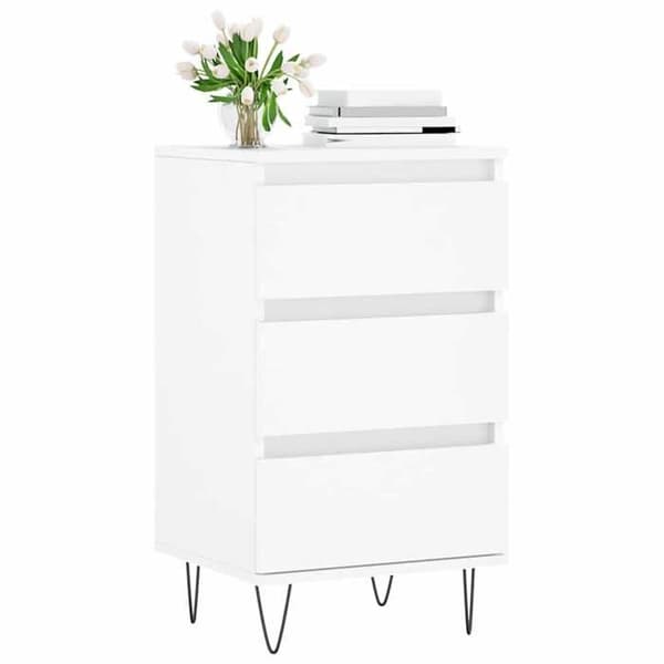 Maison Exclusive - Vit buffé 40x35x70 cm i ingenjörsträ