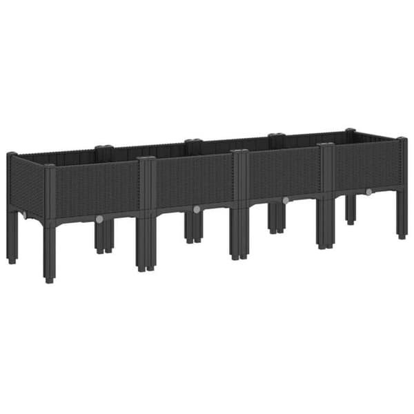 Maison Exclusive - Plantekasse med sorte ben 160x40x42 cm PP Svart