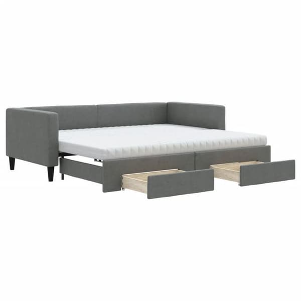 Maison Exclusive - Sovesofa med udtræk og skuffer i mørkegrå 90x200 cm stof