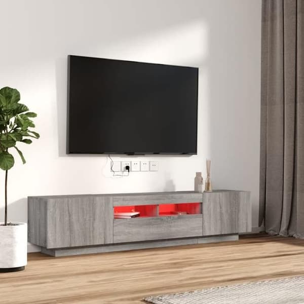 Maison Exclusive - TV-møbel sæt med LED-lys 2 stk Sonoma grå Sonoma grå