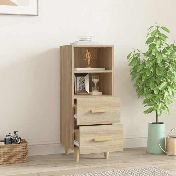 Maison Exclusive - Buffé Ek sonoma 34,5x34x90 cm Ingenjörsträ
