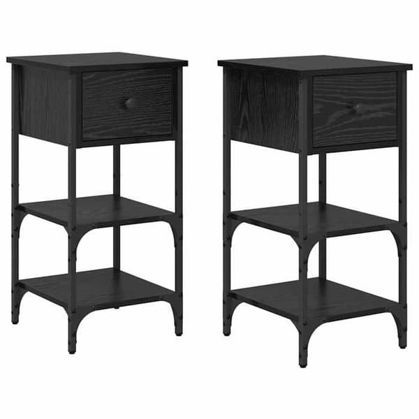 Maison Exclusive - Natbord 2 stk Sort eg 33,5 x 36 x 70 cm