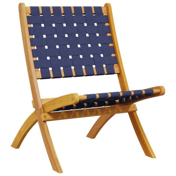 Maison Exclusive - Fällstolar (set om 2) i mörkblå massiv akaciaträ och tyg
