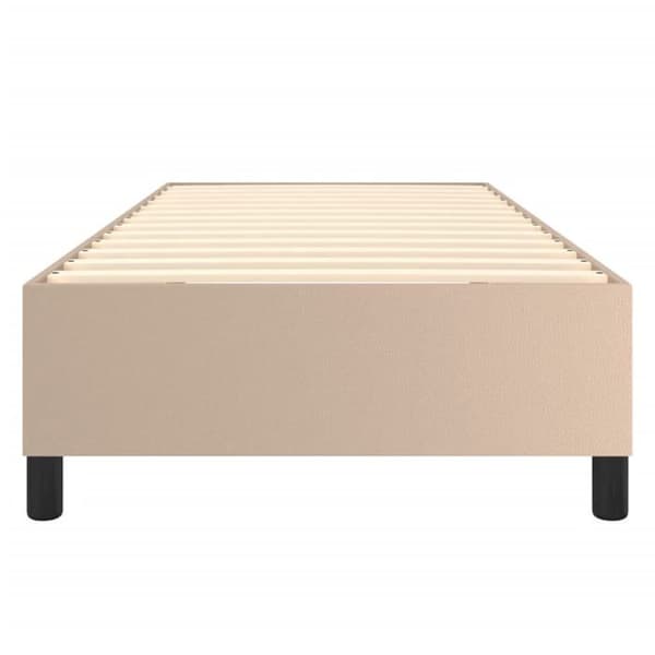 Sengestel - EKSKLUSIV HUS - 80x200 cm - Kunstlæder cappuccino - Lamelseng - Robuste ben Cappuccino