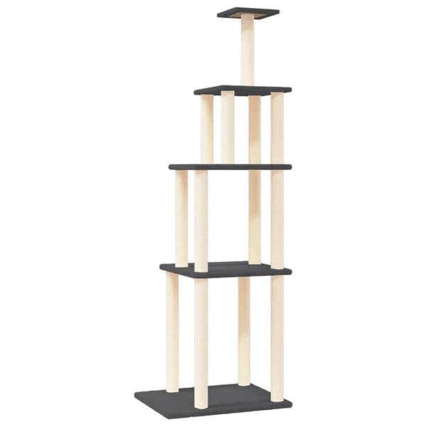 Maison Exclusive - Tummanharmaa sisaliraapimispuu 183 cm mörkgrå