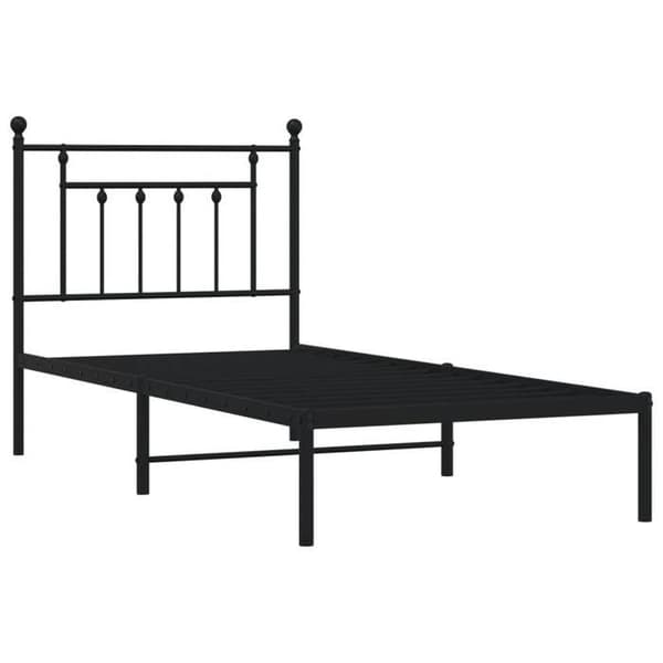 Sengestel - EKSKLUSIV HUS - Klassisk - Sort metal - 80 x 200 cm - Lamelseng Svart