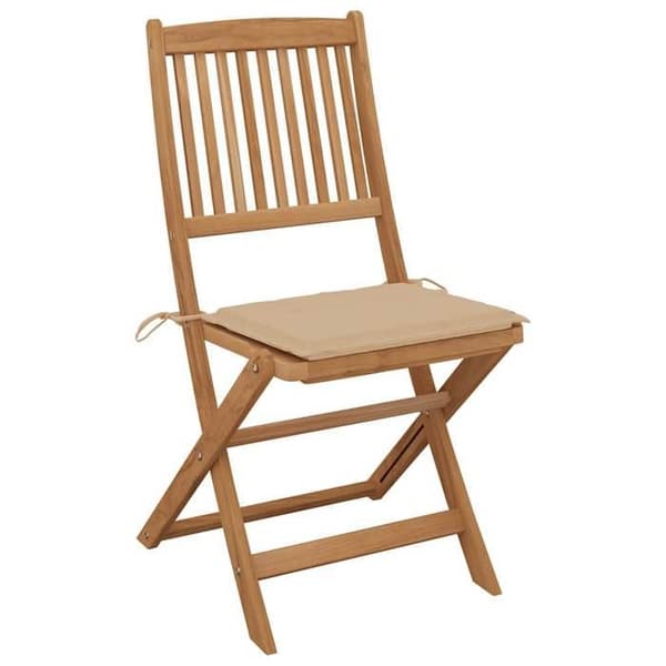 Maison Exclusive - Fällbara utomhusstolar och kuddar set om 8 Akaciaträ