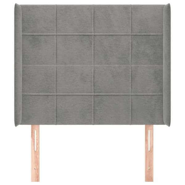 Maison Exclusive - Pääty, jossa korvat, Vaaleanharmaa 103x16x118/128 cm Sametti ljusgrått