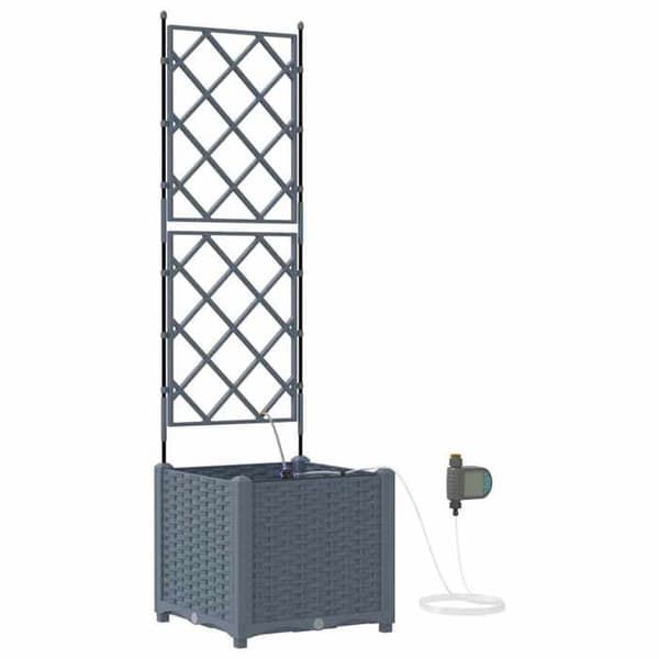 Jardiniär - EXKLUSIVT HUS - Pack 2 - Polypropen - Ljusgrå - 40 x 40 x 142 cm Ljusgrått