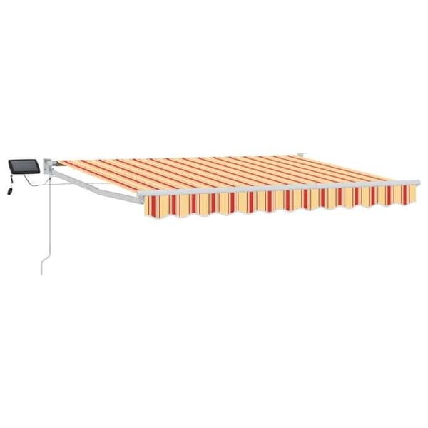 Fällbar markis - EXKLUSIV HEM - 3,5 x 2,5 m - Manuell - Solcell-LED - Polyester PU tyg Flerfärgad