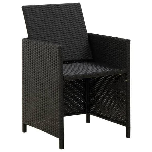 Maison Exclusive - Trädgårdsstolar set om 2 med kuddar, flätad resin, svart