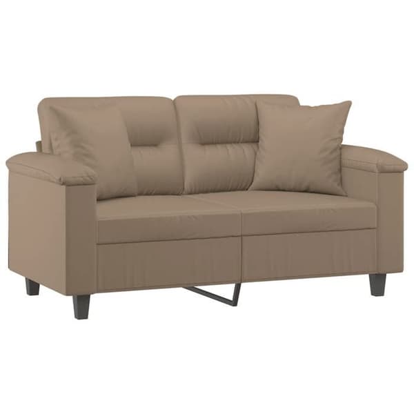 Maison Exclusive - Soffa 2 platser med kuddar cappuccino 120 cm konstläder