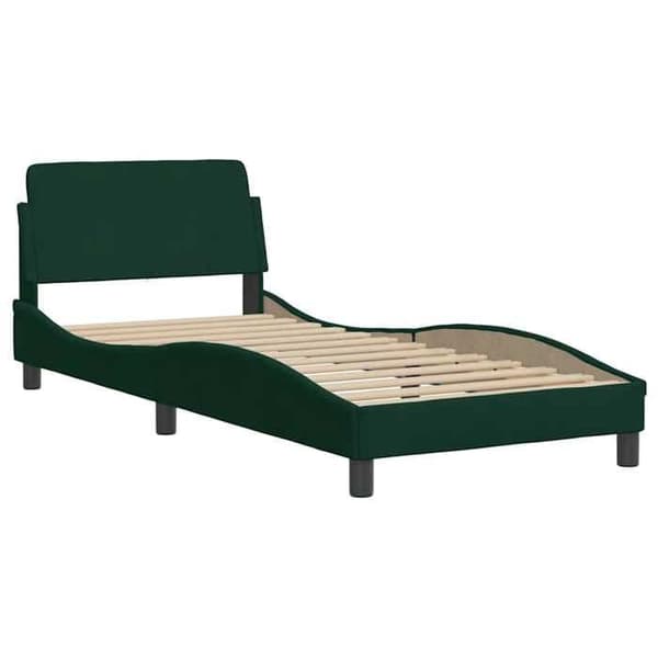 Maison Exclusive - Dover-sänkykehys tummanvihreä 90x190 cm sametti