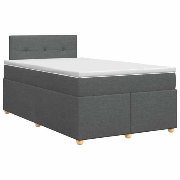Maison Exclusive - Boxspring säng med madrass Mörkgrå 120 x 190 cm Tyg Mörkgrå