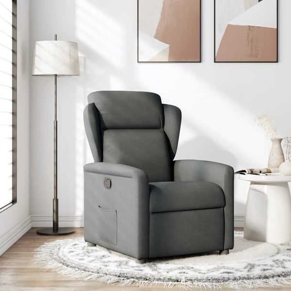 Recliner - EXKLUSIV HEM - Relaxmodell - Mörkgrå - Andningsbart tyg - Lutning 135° Mörkgrå
