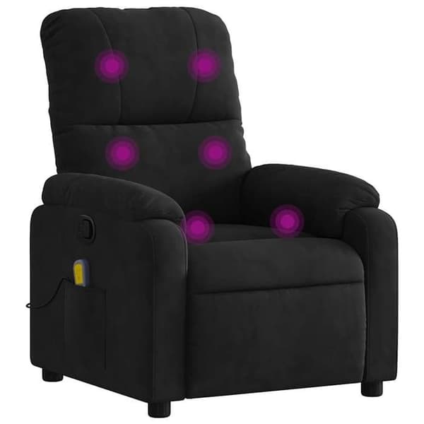 Maison Exclusive - Sort mikrofiber massage lænestol