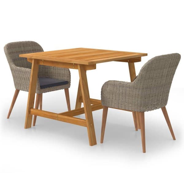 Maison Exclusive - Trädgårdsset 3 delar Brun brun