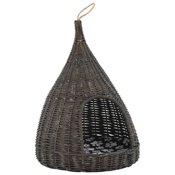 Maison Exclusive - Kattekurv med grå pude 40x60 cm Naturlig pil grå