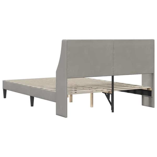 Maison Exclusive - Sängram med huvudgavel Ljusgrå 140 x 200 cm Sammet