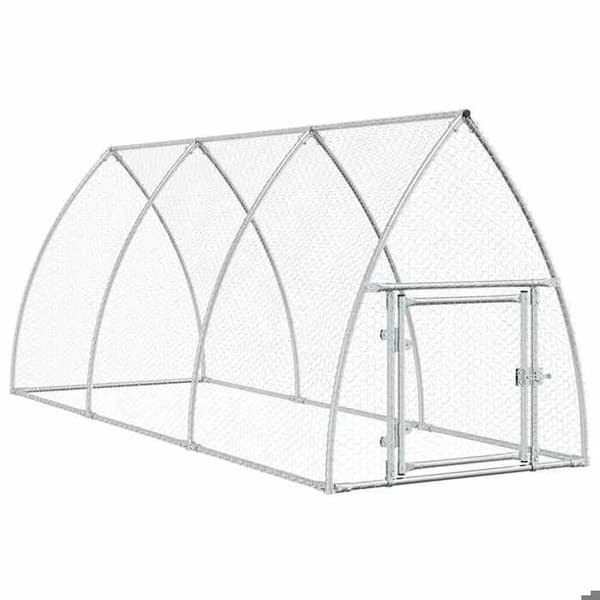 Maison Exclusive - Sølv hønsebur 300x105x120 cm galvaniseret stål Silver