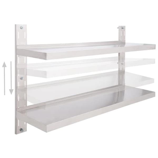 Maison Exclusive - Væghylde med 2 niveauer i rustfrit stål 120x30 cm