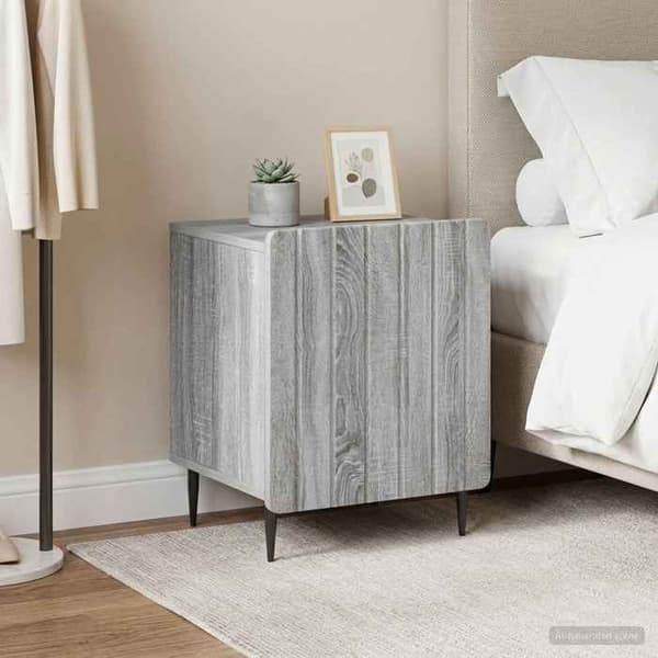 Maison Exclusive - Yöpöytä 2 osaa Sonoma harmaa 43 x 34,5 x 52 cm