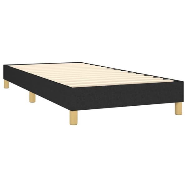 Maison Exclusive - Musta sänkyrunko lankuilla 80x200 cm kangas svart