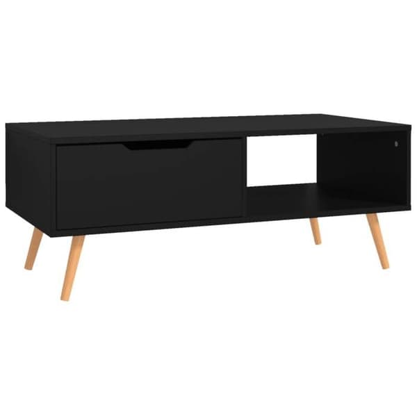 Bord - EKSKLUSIV HUS - 100 x 49,5 x 43 cm - Sort - Ingeniørtræ - Rektangulær Svart