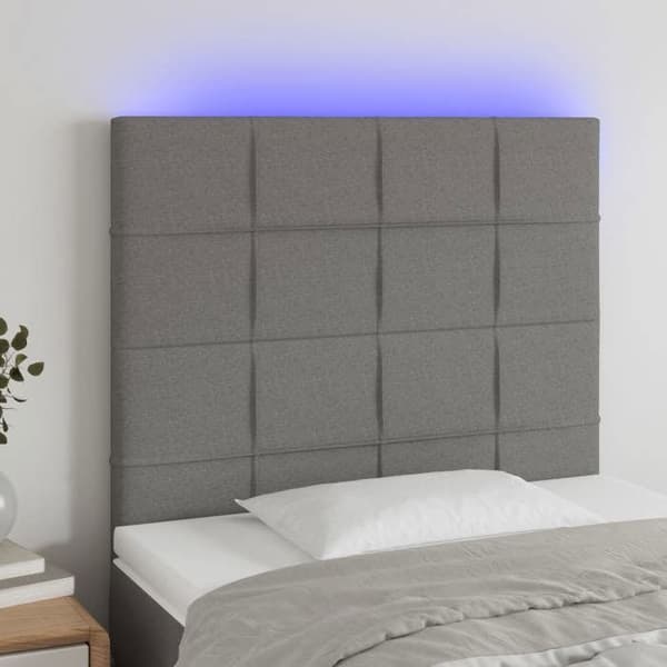 Maison Exclusive - LED Hovedgærde Mørkegrå 90x5x118/128 cm Stof Mörkgrå