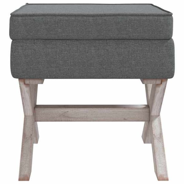 Opbevaringsskammel - EKSKLUSIV HUS - 45x45x49 cm - Mørkegrå - Stof & træben - Stor opbevaring Mörkgrå
