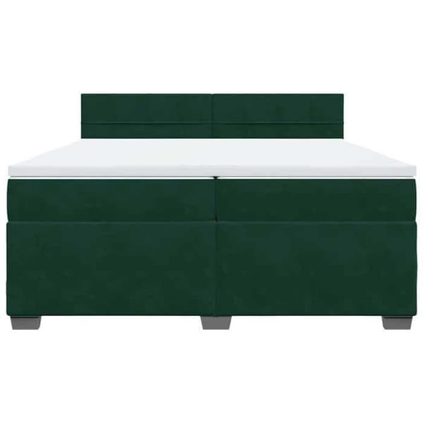 Maison Exclusive - Sängbotten med lameller och mörkgrön madrass 200x200cm Sammet