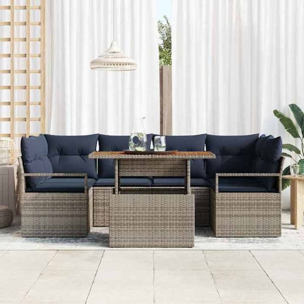 Maison Exclusive - 7-delars trädgårdsoff-set 6-sits