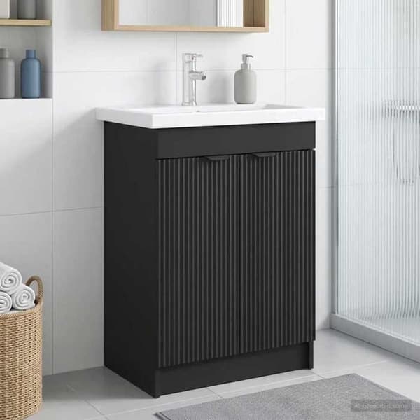 Maison Exclusive - Badeværelse underskab i sort 56 x 37,5 x 81 cm