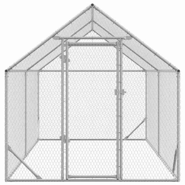 Exklusivt hus - Hönsgård Silver 400 x 170 x 177 cm Galvaniserat stål