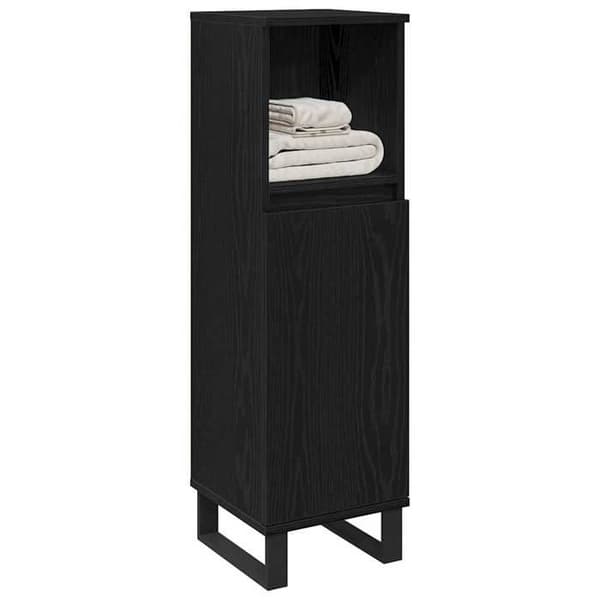 Maison Exclusive - Badeværelsesskab Sort eg 30 x 30 x 100 cm svart ek