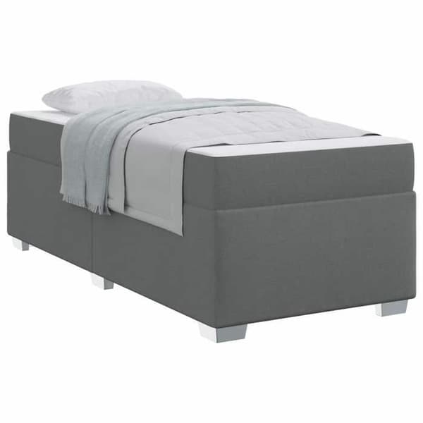 Maison Exclusive - Sängram med madrass Mörkgrå 90 x 190 cm tyg