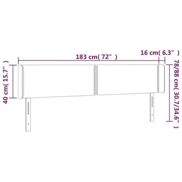 Maison Exclusive - LED Hovedgærde Sort 183x16x78/88 cm Syntetisk Læder